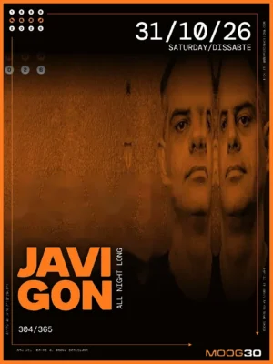 Cartel JAVI GON / 31 de octubre / Moog Club, Barcelona