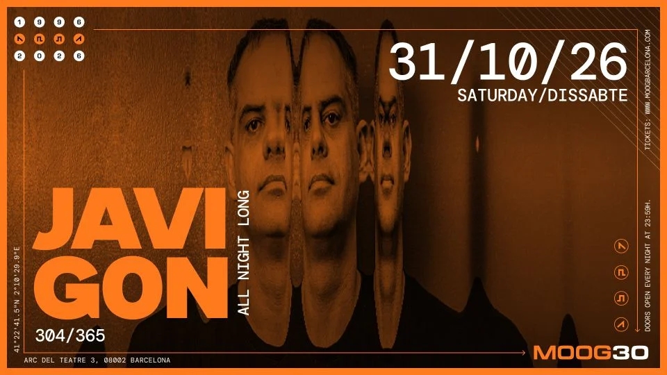 Cartel de JAVI GON: 31 de octubre de 2026 en Moog Club, Barcelona