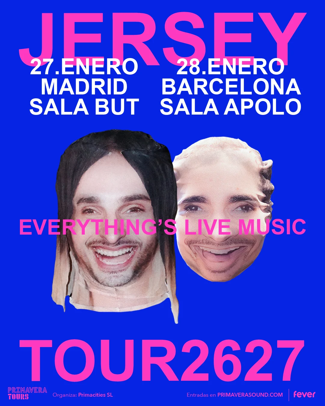 Cartel de JERSEY: 28 de enero de 2027 en Barcelona