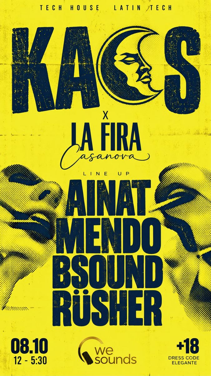 Cartel de KAOS EVENTS: 8 de octubre de 2026 en La Fira Casanova, Barcelona