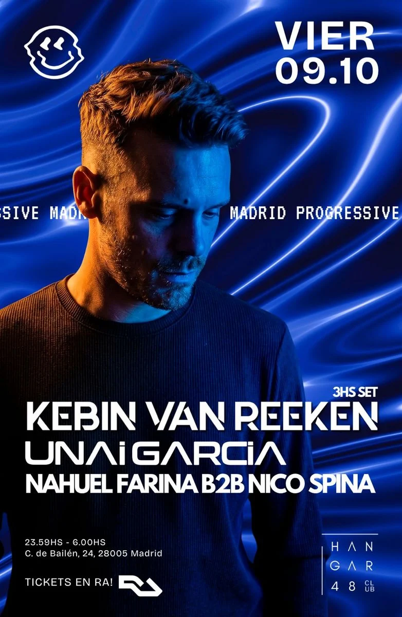 Cartel de KEBIN VAN REEKEN – PROGRESSIVE – JODITA MADRID: 9 de octubre de 2026 en Hangar48 Club, Madrid