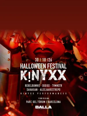 Cartel KINYXX OPEN AIR HALLOWEEN / 30 de octubre / Parc del Fòrum, Barcelona