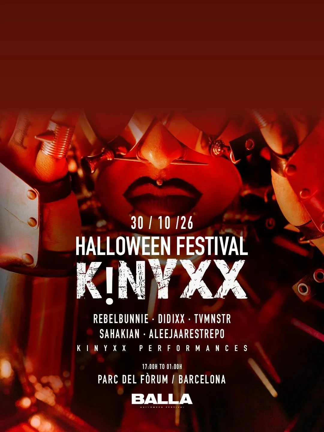 Cartel KINYXX OPEN AIR HALLOWEEN / 30 de octubre / Parc del Fòrum, Barcelona
