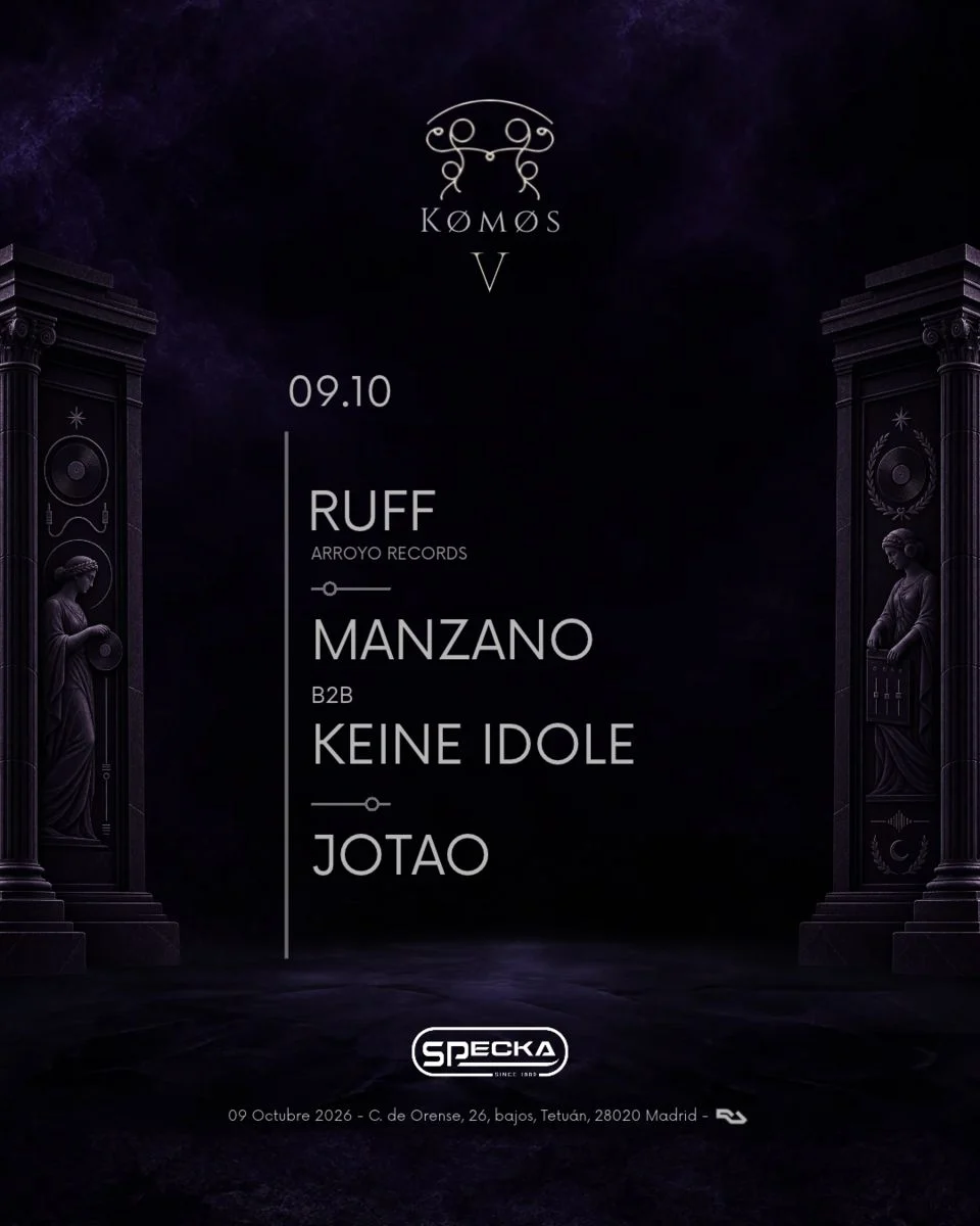 Cartel de KOMOS V: 9 de octubre de 2026 en Specka, Madrid