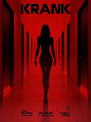 Cartel de KRANK - UNDERGROUND: 6 de noviembre de 2026 en SEX POSITIVE con Naual
