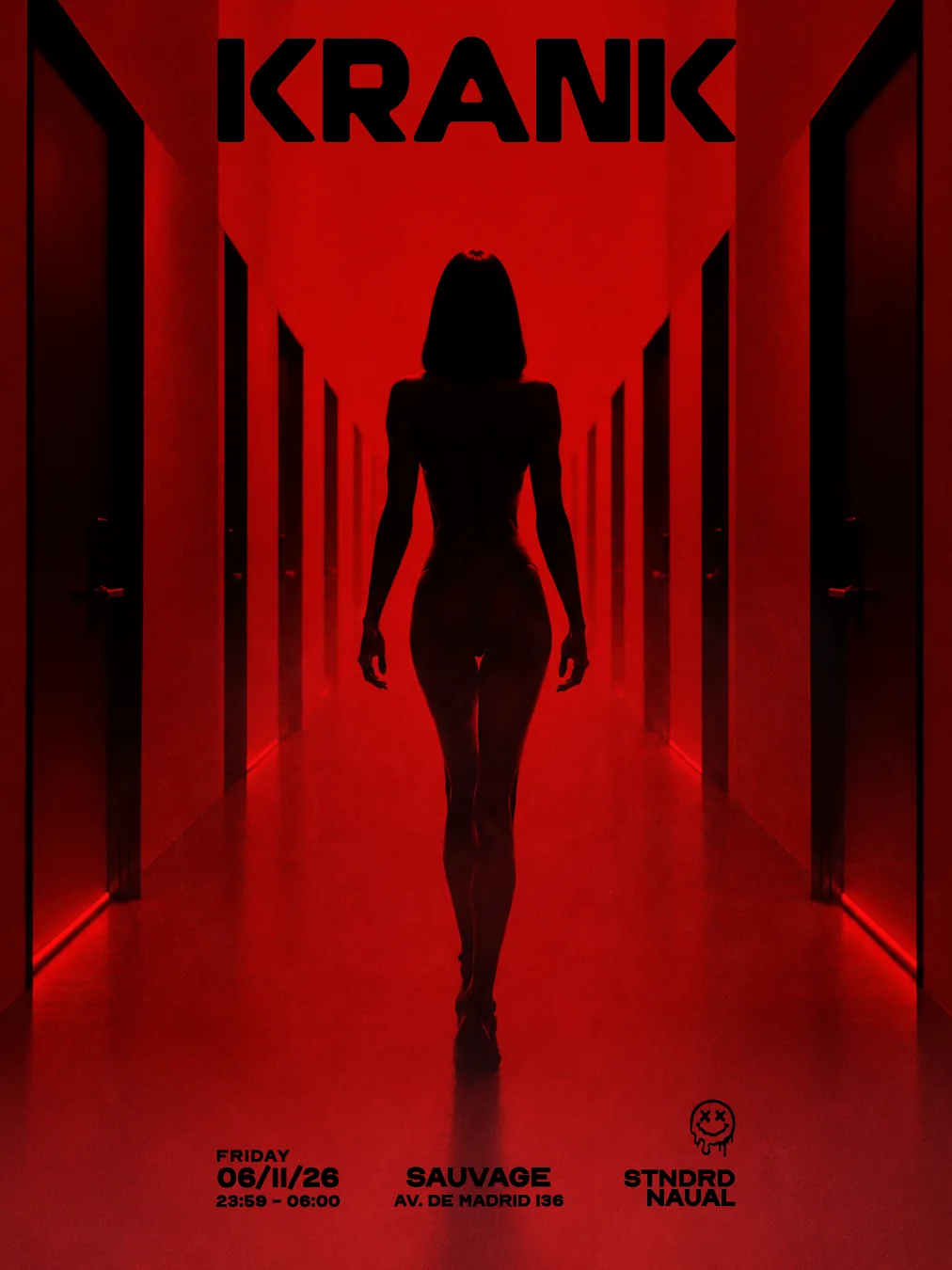 Cartel de KRANK - UNDERGROUND: 6 de noviembre de 2026 en SEX POSITIVE con Naual