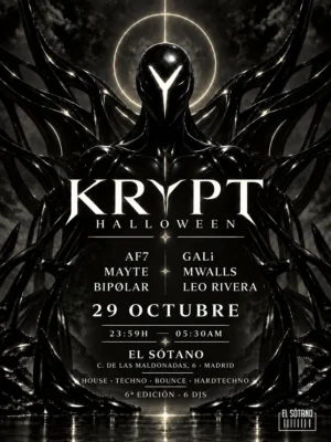 Cartel de KRYPT: 29 de octubre de 2026 en El Sótano, Madrid