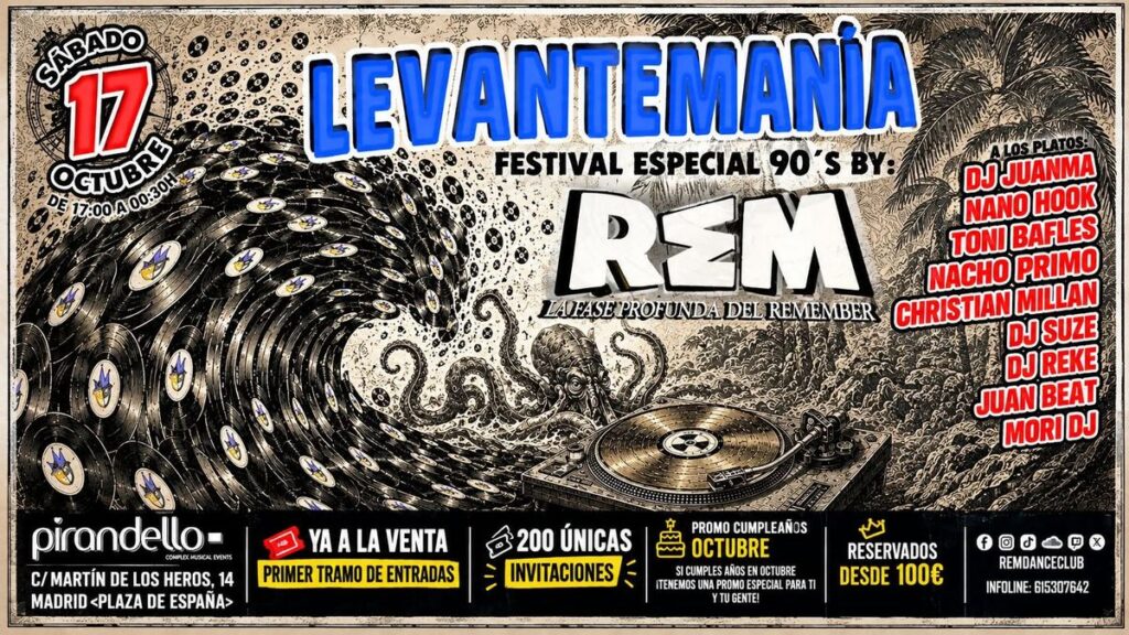 Cartel de LEVANTEMANÍA – FESTIVAL ESPECIAL 90'S BY REM