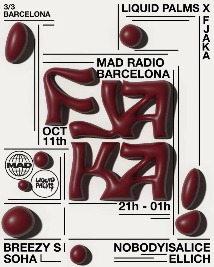 Cartel de LIQUID PALMS X FJAKA