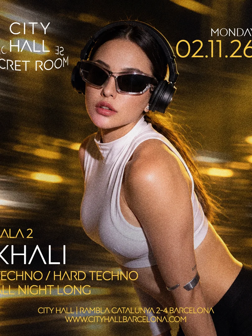 Cartel de LUNES L DJ KHALI L SECRET ROOM L TECHNO: 2 de noviembre de 2026 en 2 de noviembre