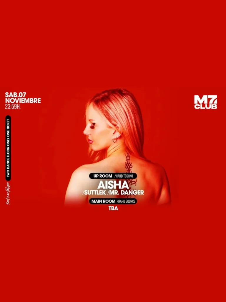 Cartel de M7 PRESENTA [UP ROOM] AISHA, SUTTLEK & MR. DANGER
