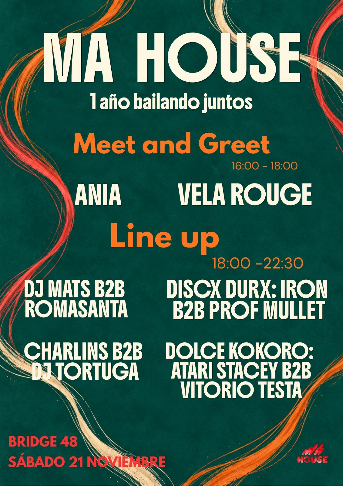 Cartel de MA HOUSE 1ST ANNIVERSARY — FESTIVAL EDITION: 21 de noviembre de 2026 en Barcelona
