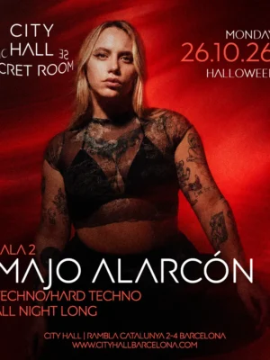 Cartel de MAJO ALARCÓN - SECRET ROOM - ALL NIGHT LONG: 26 de octubre de 2026 en Barcelona