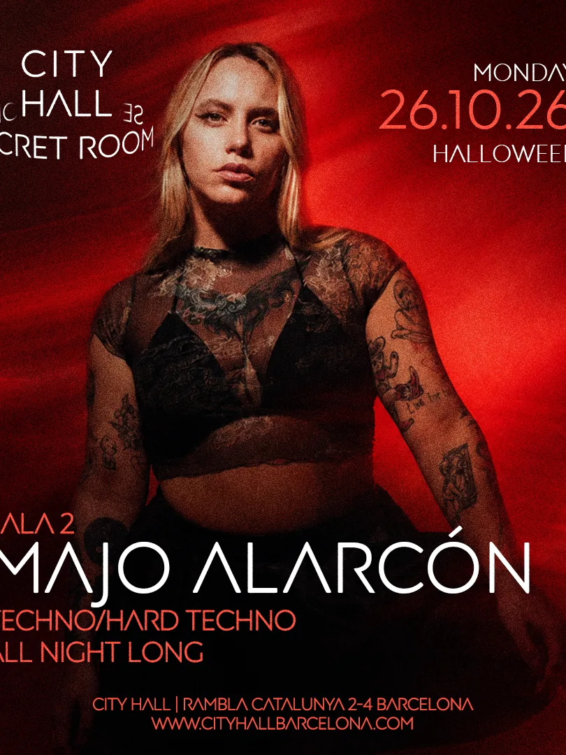 Cartel de MAJO ALARCÓN - SECRET ROOM - ALL NIGHT LONG: 26 de octubre de 2026 en Barcelona