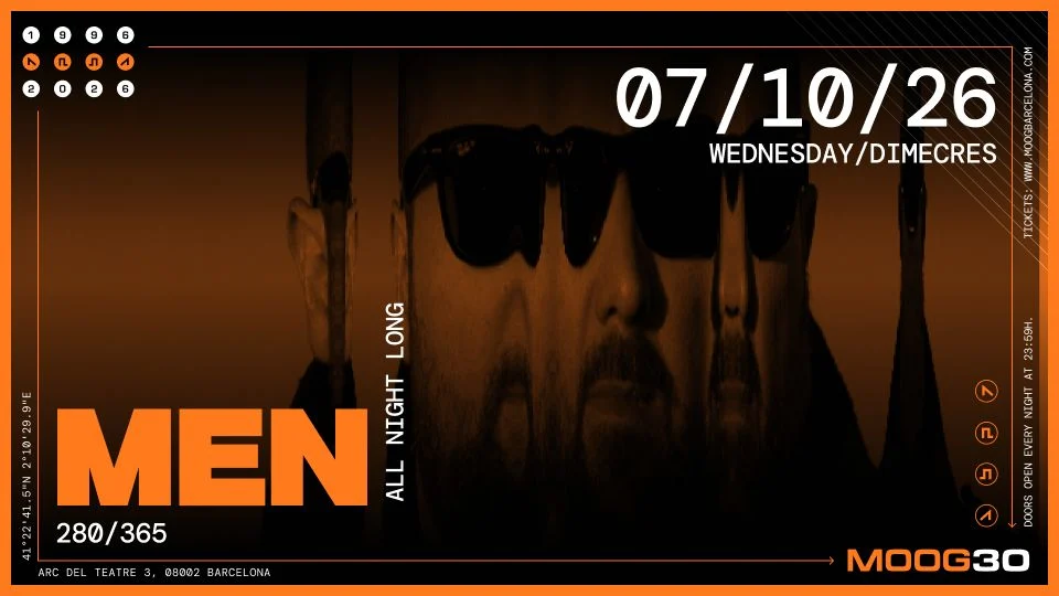 Cartel de MEN (L-MEN-T): 7 de octubre de 2026 en Moog Club, Barcelona con MEN