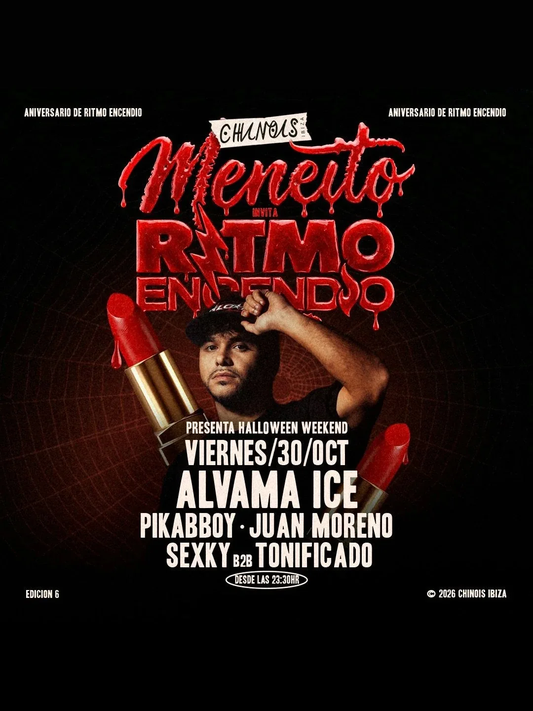 Cartel MENEITO / 30 de octubre / Chinois, Ibiza