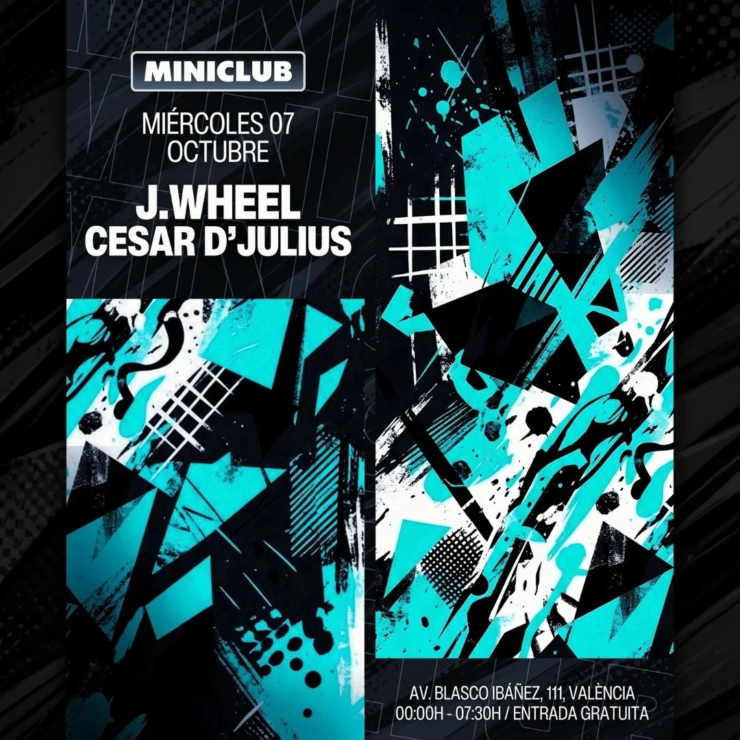 Cartel de MINICLUB: MIERCOLES 07 – J.WHEEL – CESAR D'JULIUS: 7 de octubre de 2026 en ALL NIGHT