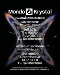 Cartel de MONDO KRYSTAL: MONDO KRYSTAL HALLOWEEN: JEFF MILLS: 31 de octubre de 2026 en RUIZ OSC1