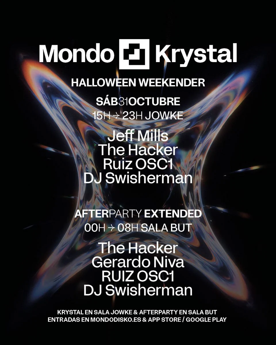 Cartel de MONDO KRYSTAL: MONDO KRYSTAL HALLOWEEN: JEFF MILLS: 31 de octubre de 2026 en RUIZ OSC1