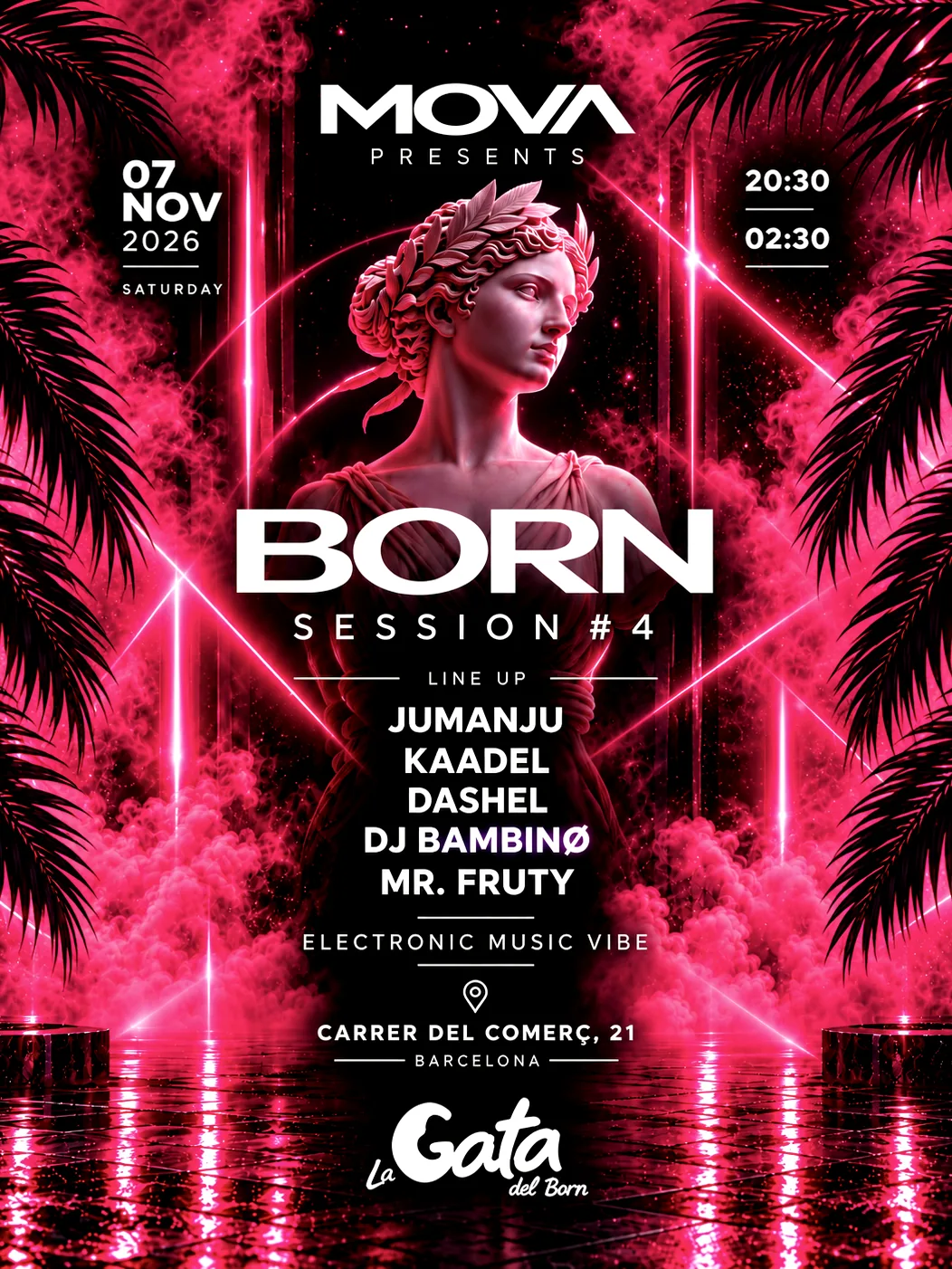 Cartel de MOVA BARCELONA: BORN SESSION #4: 7 de noviembre de 2026 en Barcelona