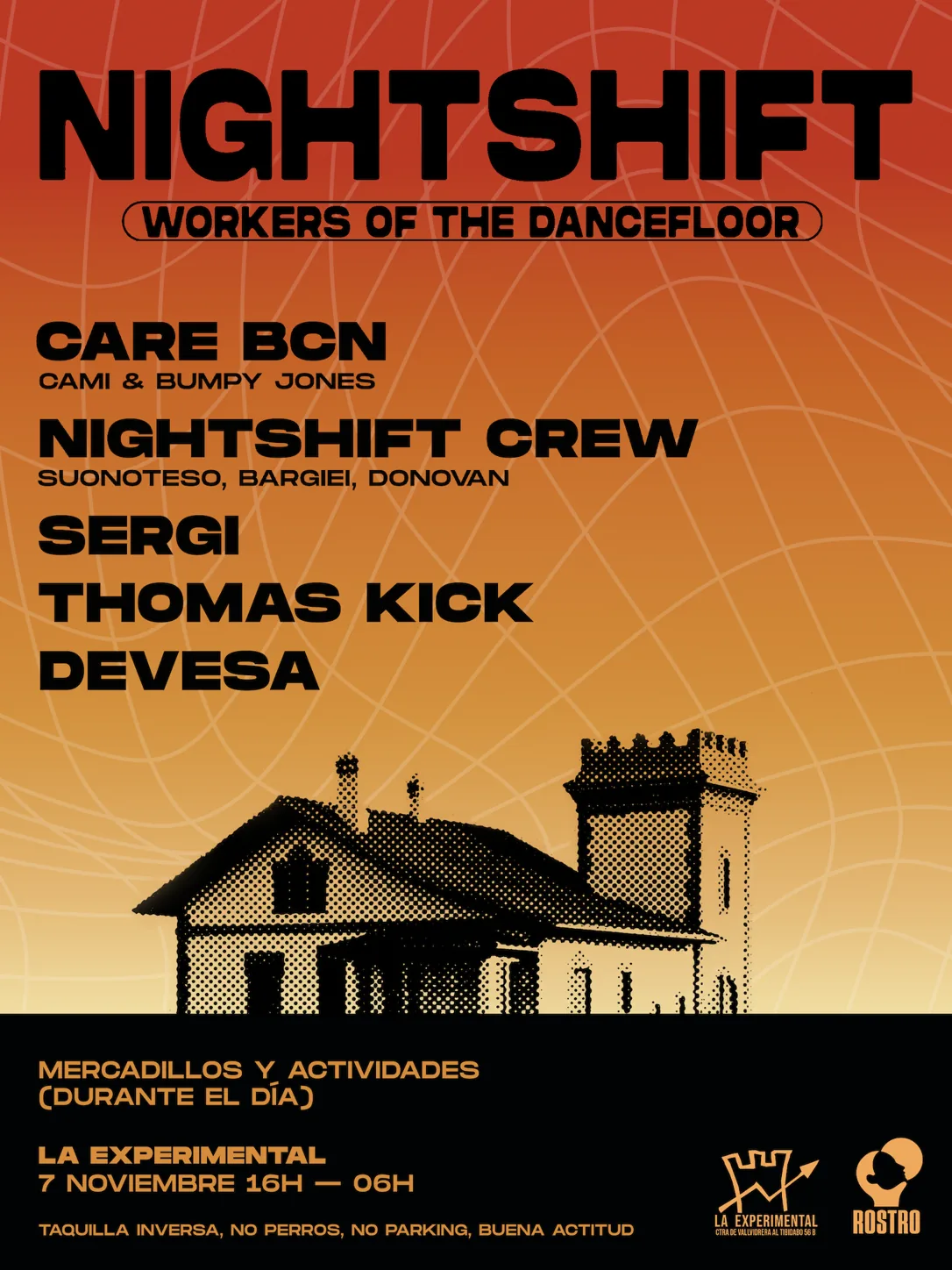 Cartel de NIGHTSHIFT AT LA EXPERIMENTAL: 7 de noviembre de 2026 en Barcelona