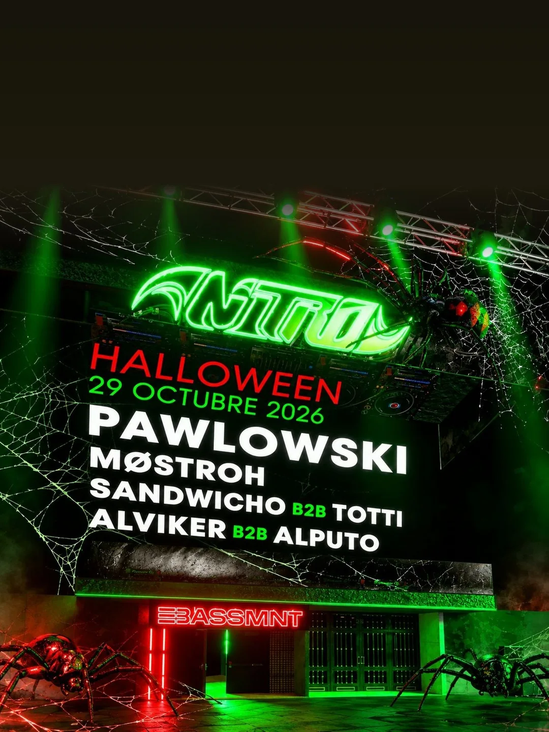 Cartel NITRO / 29 de octubre / The Bassement Club, Madrid