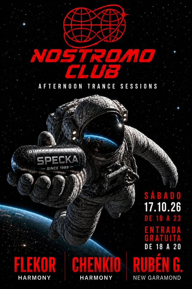 Cartel de NOSTROMO CLUB TARDES DE TRANCE I SPECKACLUB: 17 de octubre de 2026 en Specka, Madrid