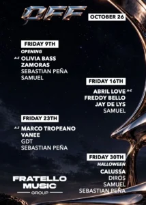 Cartel de OFF & FRATELLO PRES JAY DE LYS, ABRIL LOVE, FREDDY BELLO AT NIX