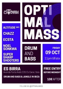 Cartel de OPTIMAL MASS – DRUM & BASS + JUNGLE