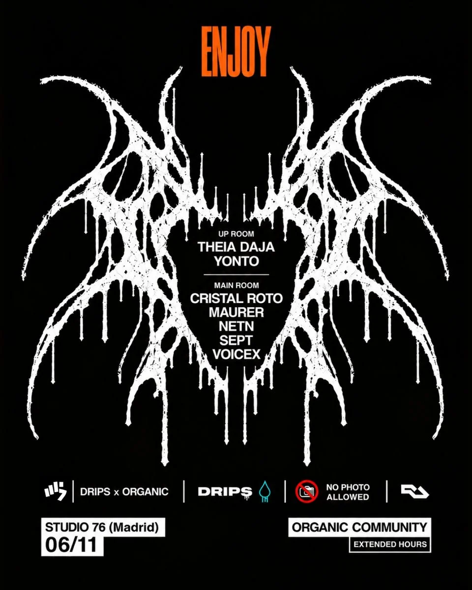 Cartel de ORGANIC COMMUNITY X DRIPS (BERLIN SHOWCASE): 6 de noviembre de 2026 en Powered by: Void Acoustics, Madrid