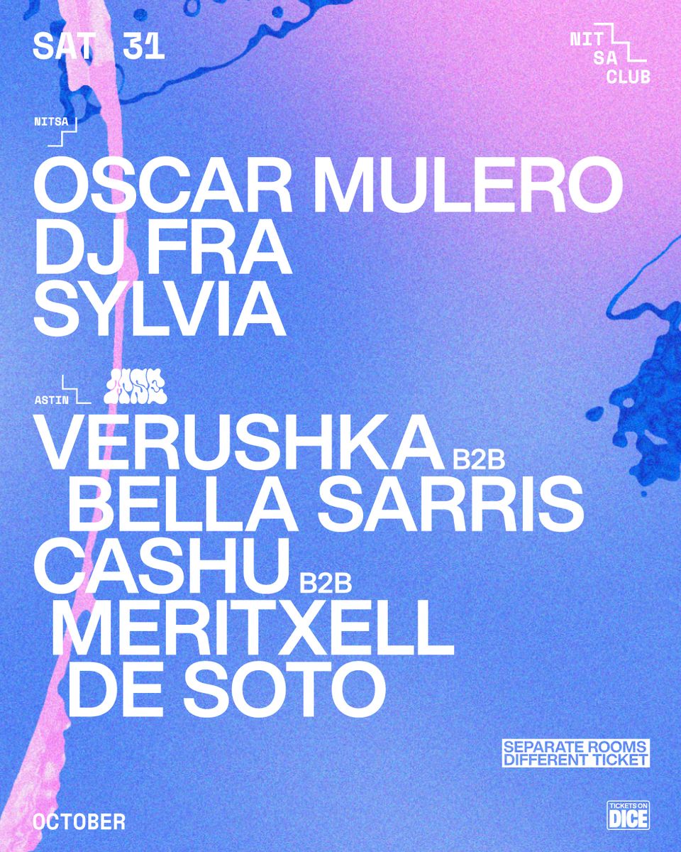 Cartel de OSCAR MULERO · SYLVIA · DJ FRA: 31 de octubre de 2026 en 31 de octubre con Oscar Mulero y Verushka