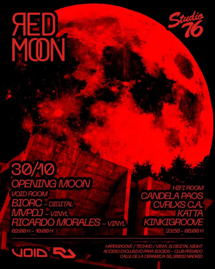 Cartel de RED MOON V – VINYL, TECHNO & HARD GROOVE