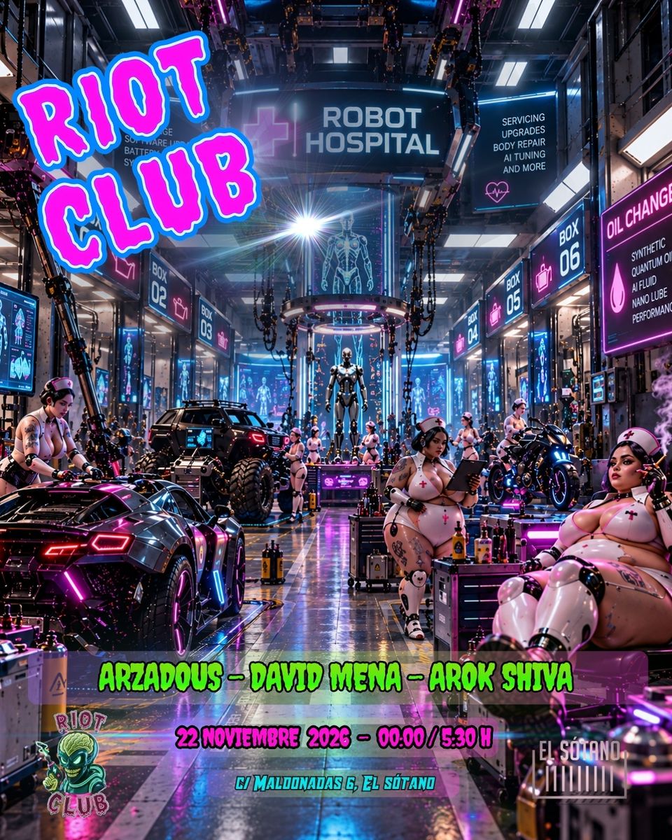 Cartel de RIOT CLUB: 22 de noviembre de 2026 en El Sótano, Madrid