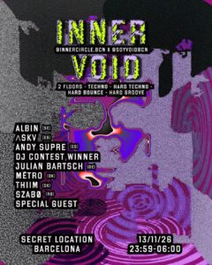 Cartel de SECRET RAVE - INNER VOID: 13 de noviembre de 2026 en Barcelona