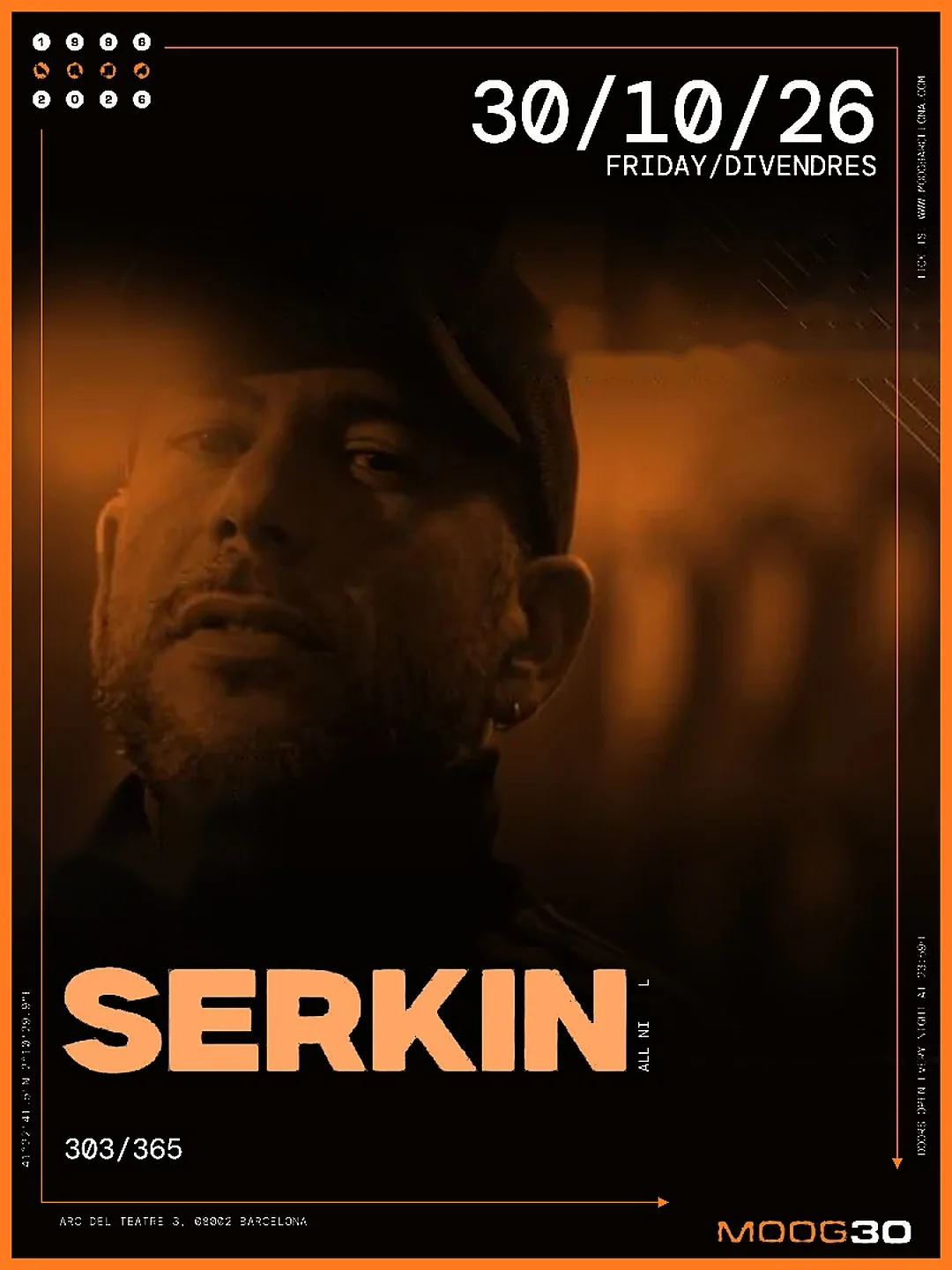 Cartel SERKIN / 30 de octubre / Moog Club, Barcelona