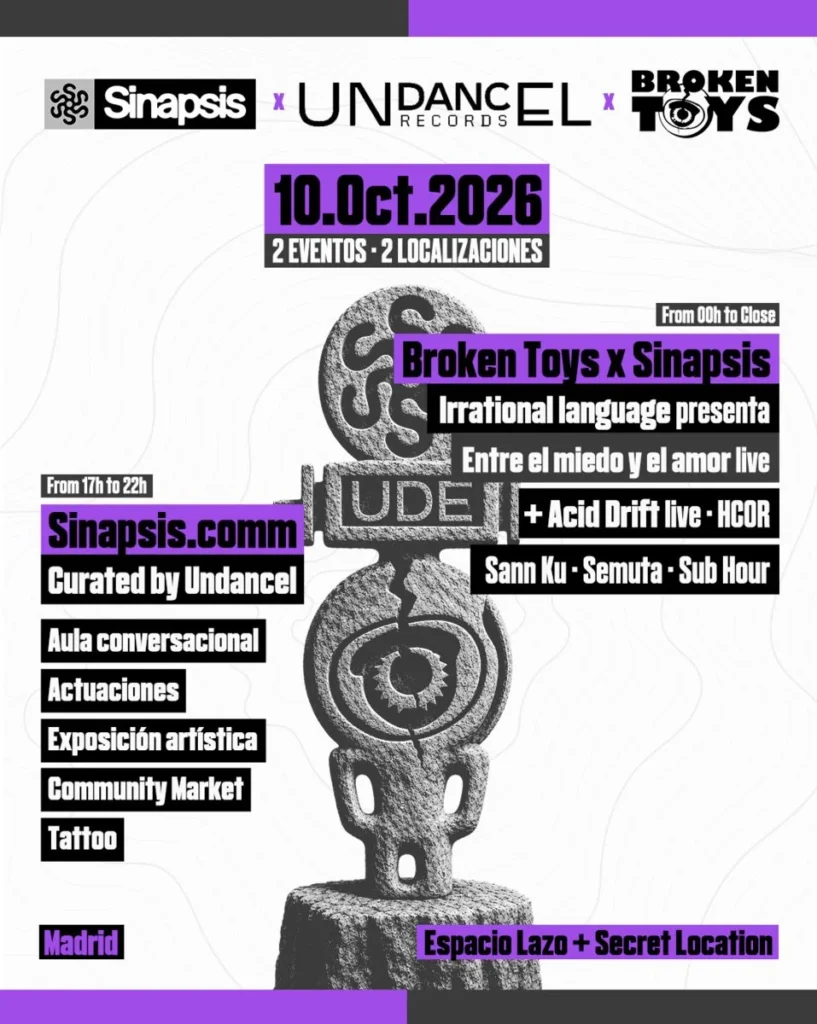 Cartel de SINAPSIS X UNDANCEL X BROKEN TOYS