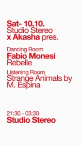 Cartel de STUDIO STEREO X AKASHA PRES. FABIO MONESI