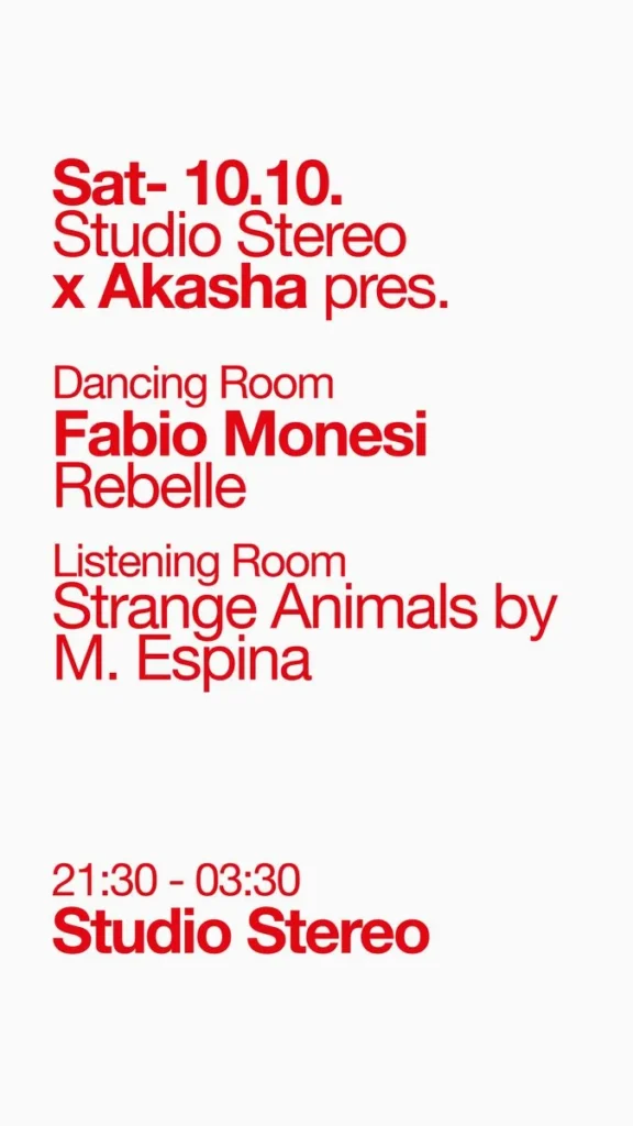 Cartel de STUDIO STEREO X AKASHA PRES. FABIO MONESI