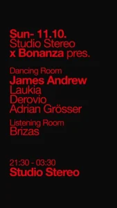 Cartel de STUDIO STEREO X BONANZA PRES. JAMES ANDREW