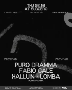 Cartel de SUBCERO X PURO DRAMMA