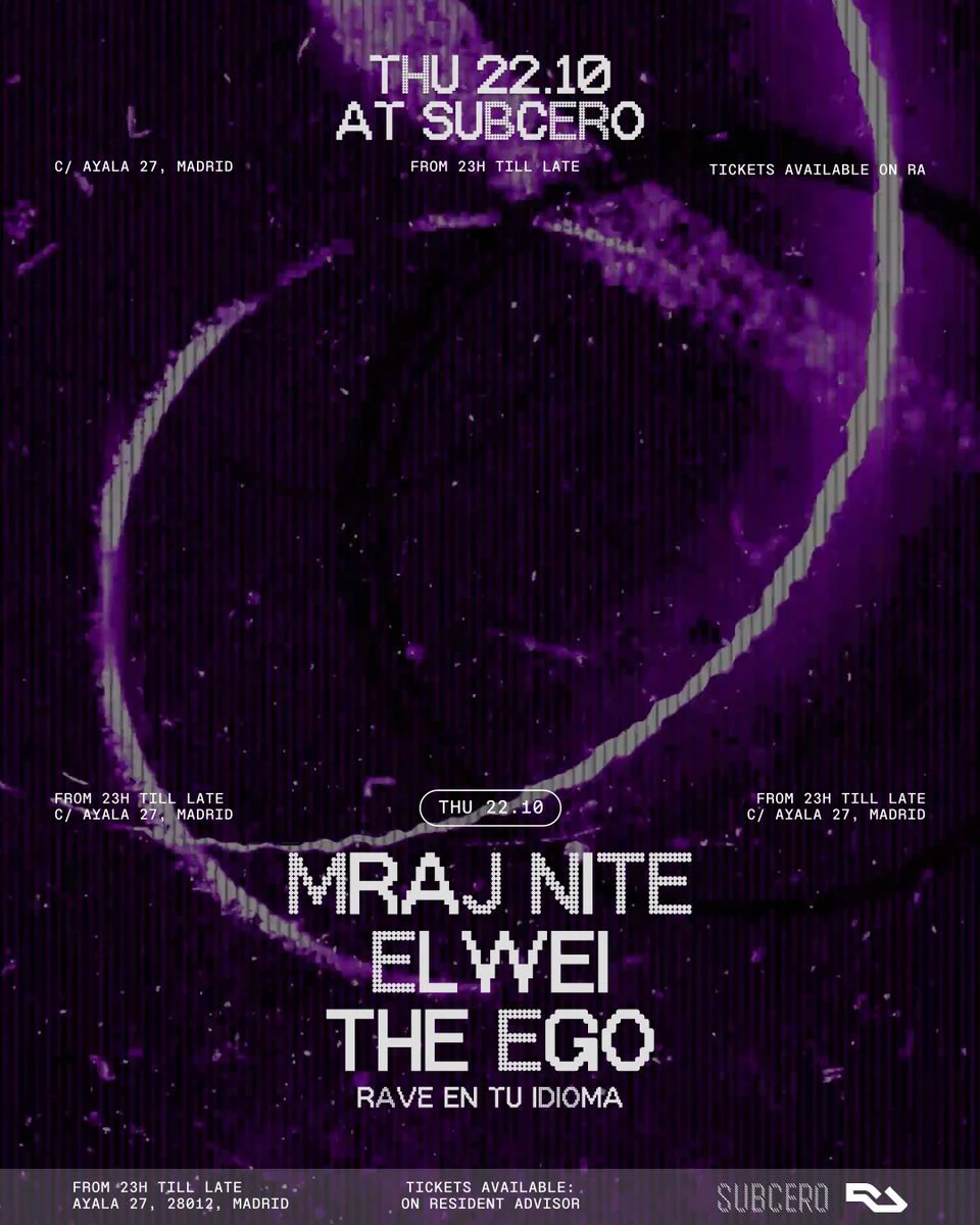 Cartel de SUBCERO X RAVE EN TU IDIOMA: 22 de octubre de 2026 en Subcero Club, Madrid