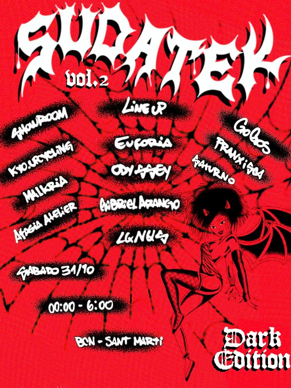 Cartel de SUDATEK VOL.2 HALLOWEEN: 31 de octubre de 2026 en Barcelona con Euforia
