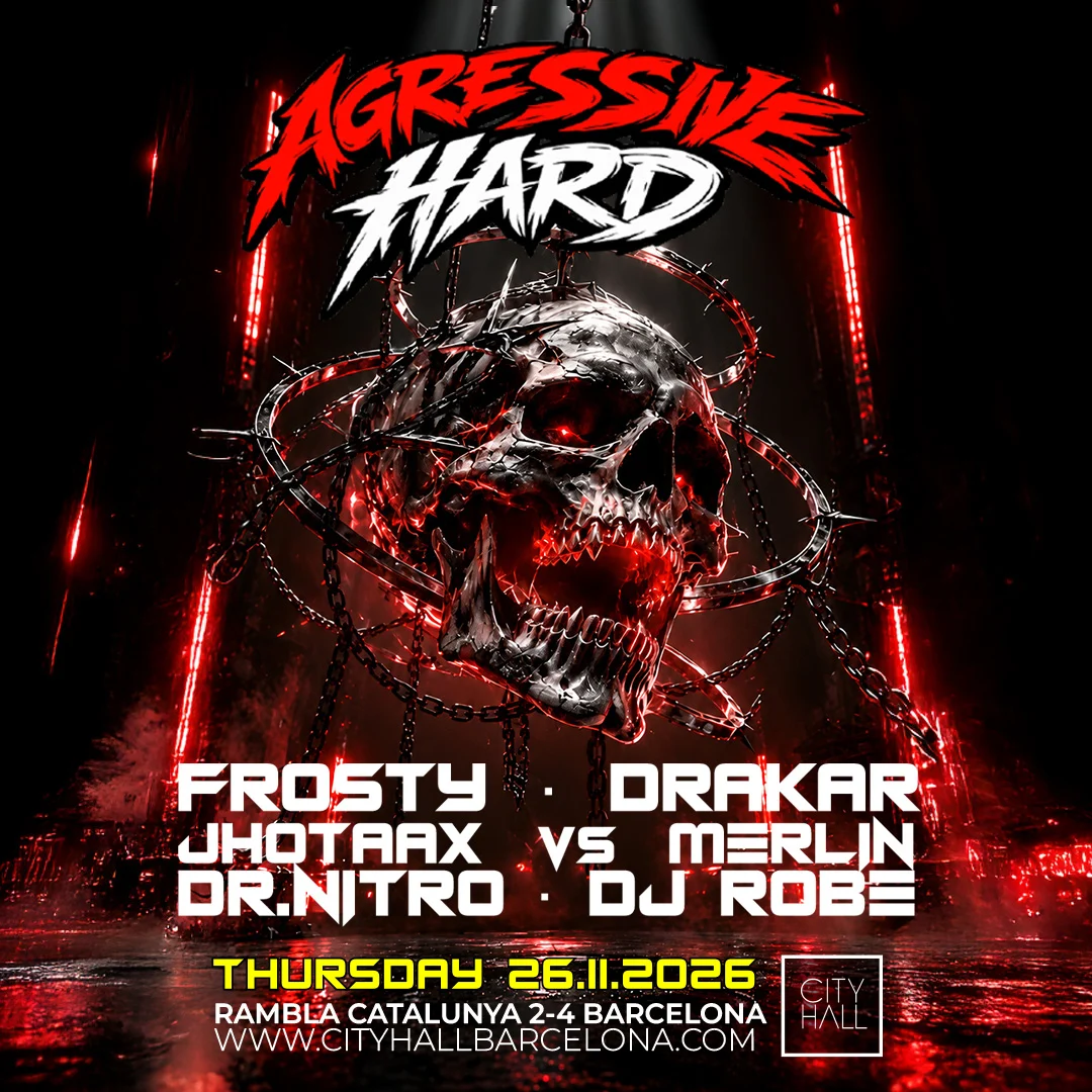 Cartel de THURSDAY L AGRESSIVE HARD L CITY HALL BARCELONA - MAIN ROOM: 26 de noviembre de 2026 en Barcelona