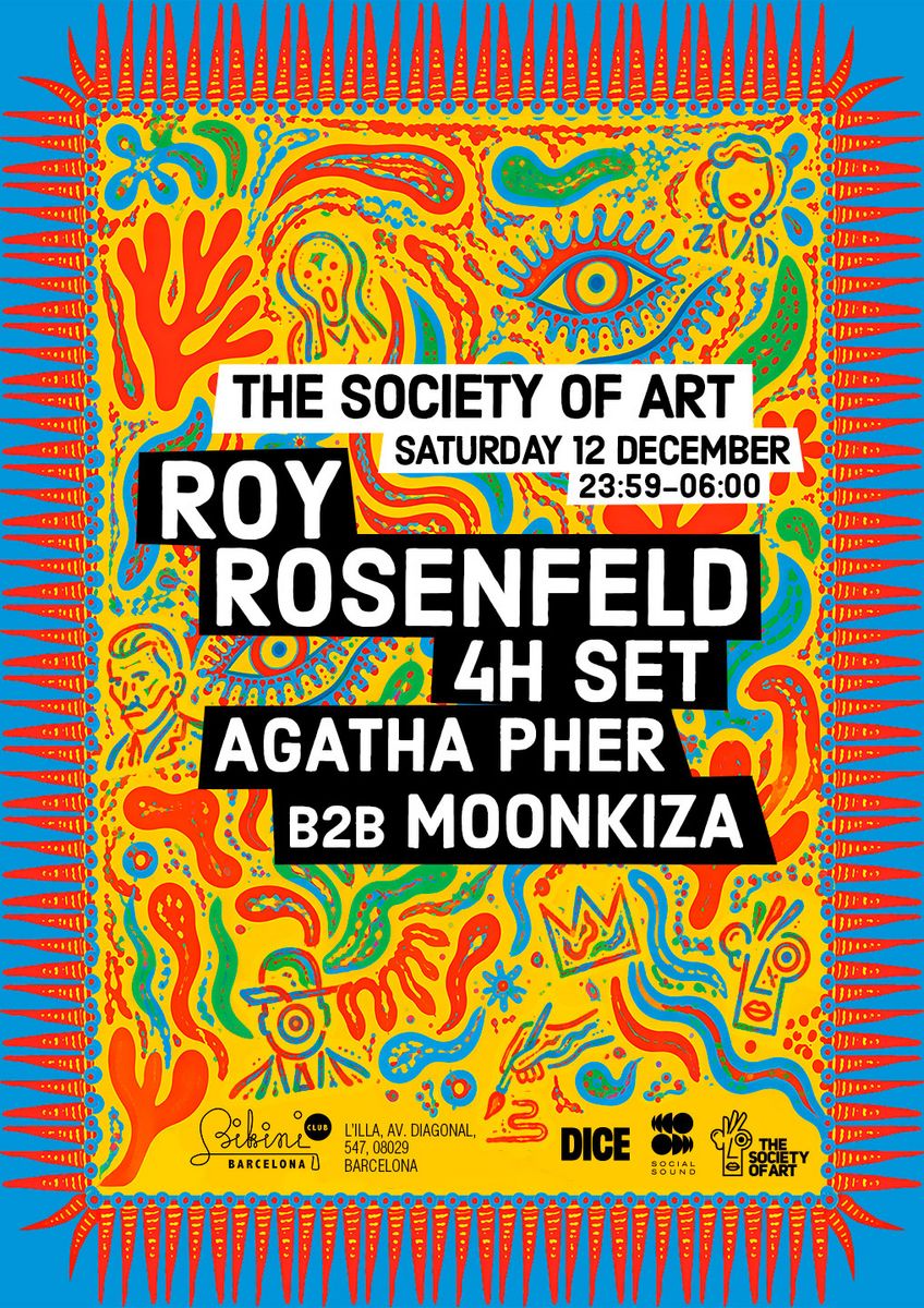 Cartel de TSOA: ROY ROSENFELD 4H SET: 12 de diciembre de 2026 en Bikini Club, Barcelona con MOONKIZA