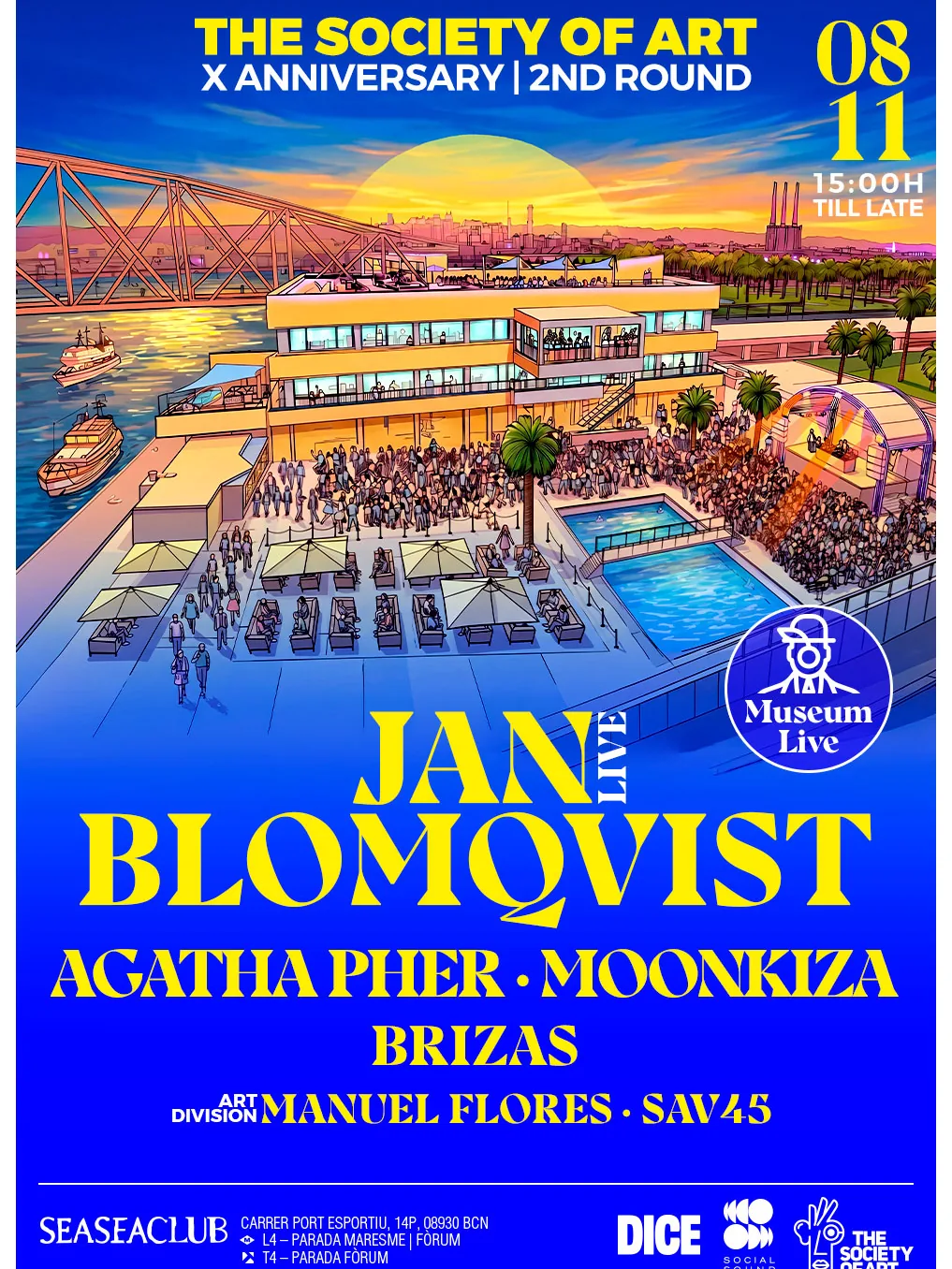 Cartel de TSOA: X YEARS W. JAN BLOMQVIST (OPEN AIR): 8 de noviembre de 2026 en Barcelona