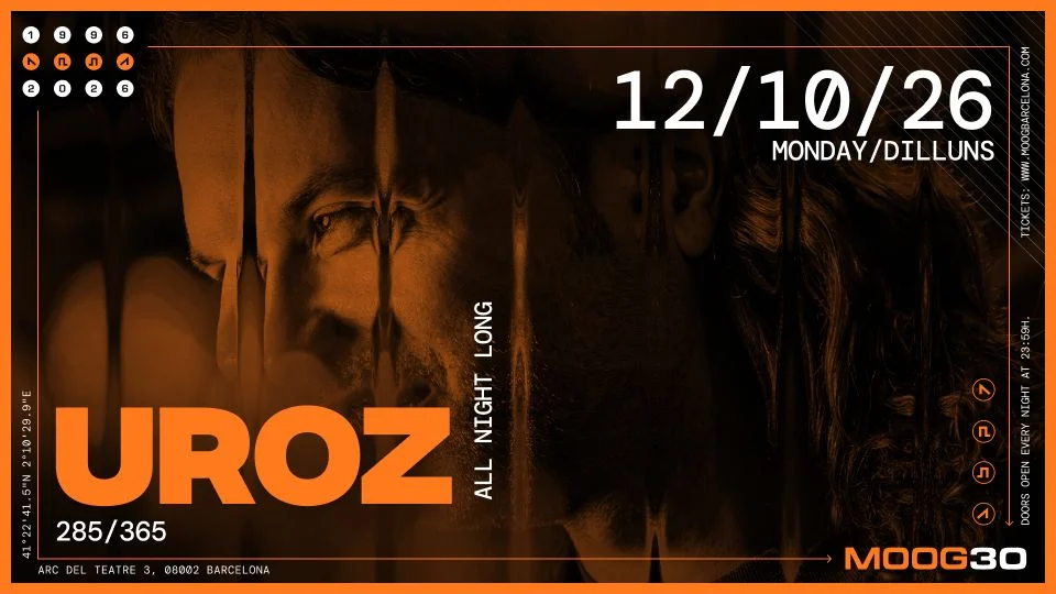 Cartel de UROZ: 12 de octubre de 2026 en Moog Club, Barcelona