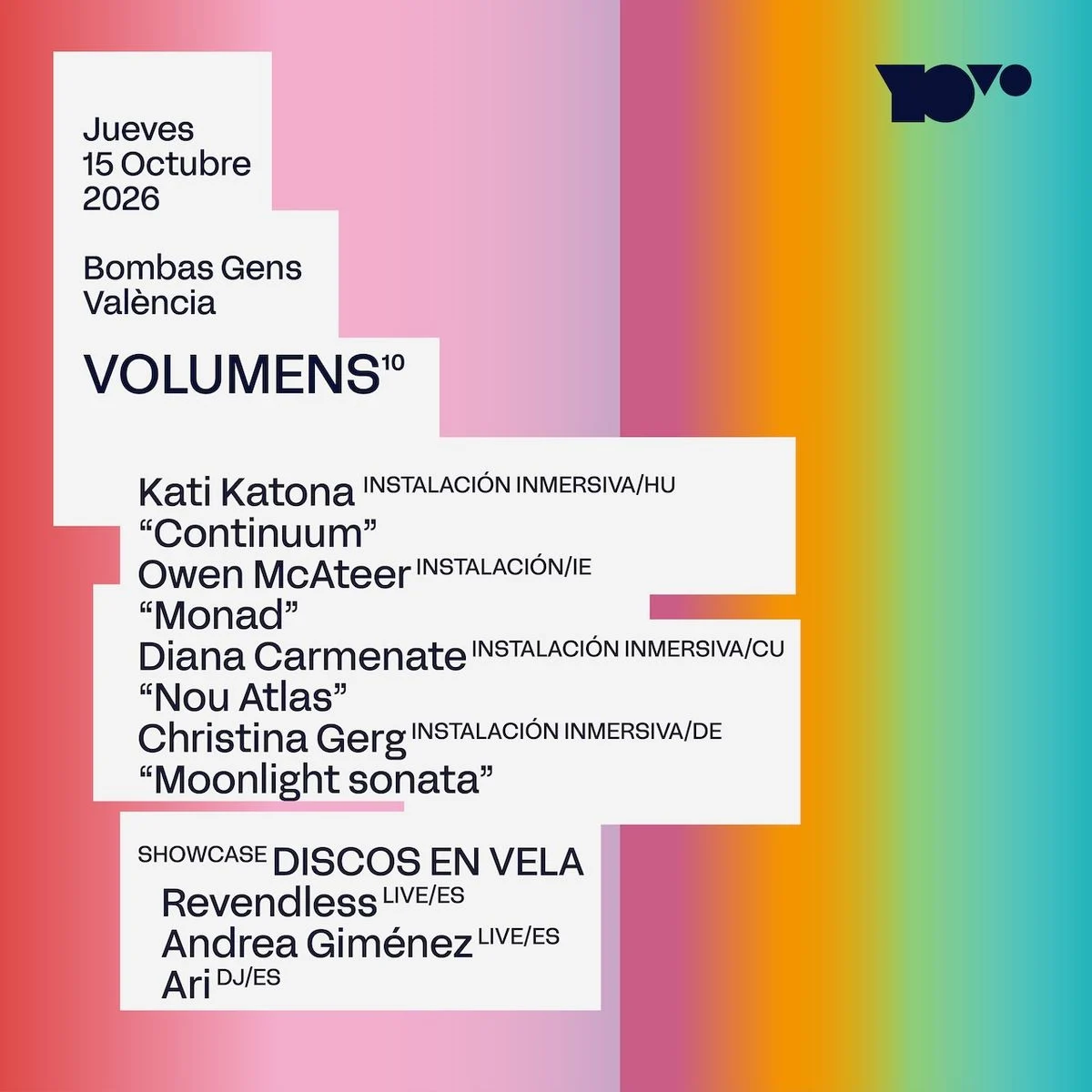 Cartel de VOLUMENS AT BOMBAS GENS (DAY 2): 15 de octubre de 2026 en Bombas Gens Centre d’Arts Digitals, Valencia
