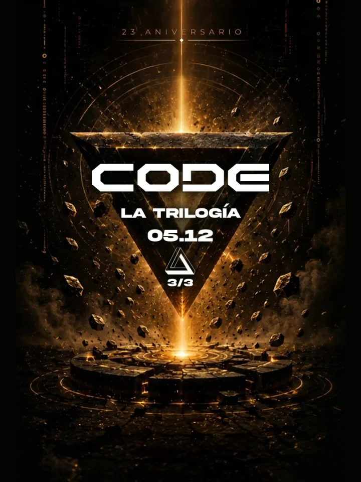 Cartel de CODE 23 Aniversario: La Trilogía [Tercera parte]: 5 de diciembre de 2026 en Fabrik, Madrid