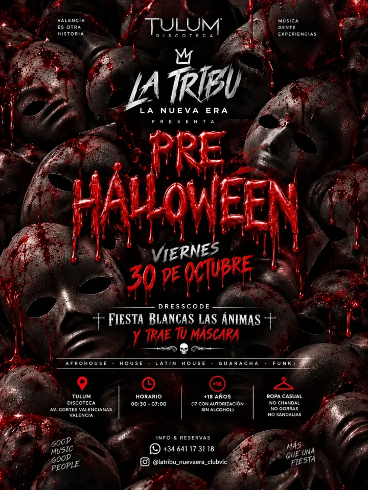 Cartel de PRE HALLOWEEN: 30 de octubre de 2026 en Tulum, Valencia