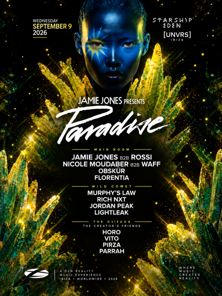 Jamie Jones Presents Paradise llega el 9 de septiembre a [UNVRS], Ibiza, con Jamie Jones B2B Rossi, Nicole Moudaber B2B wAFF, Obskür y Florentia.